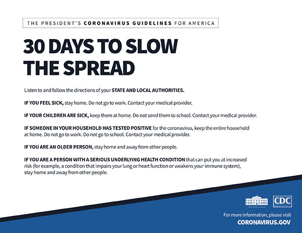 30 Days to Slow the Spread 30 Days to Slow the Spread